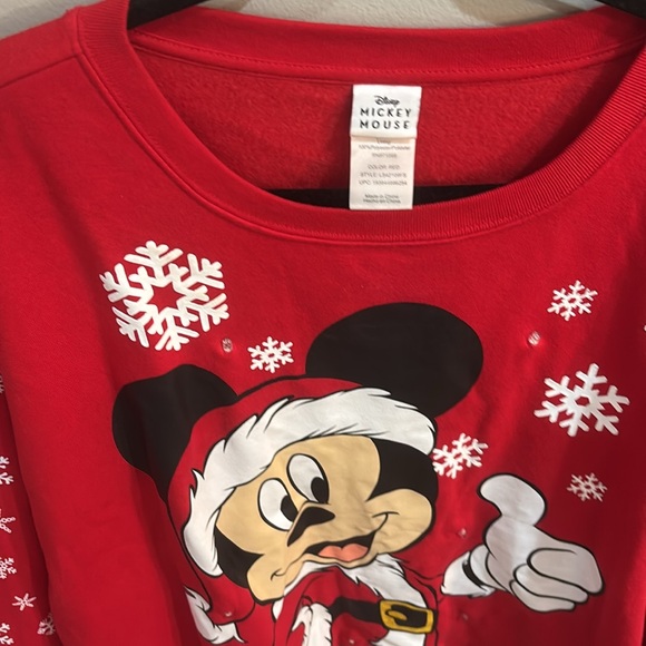 light up mickey mouse christmas crewneck sweater - Picture 4 of 5